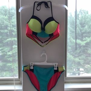 Retro Color Block Bikini